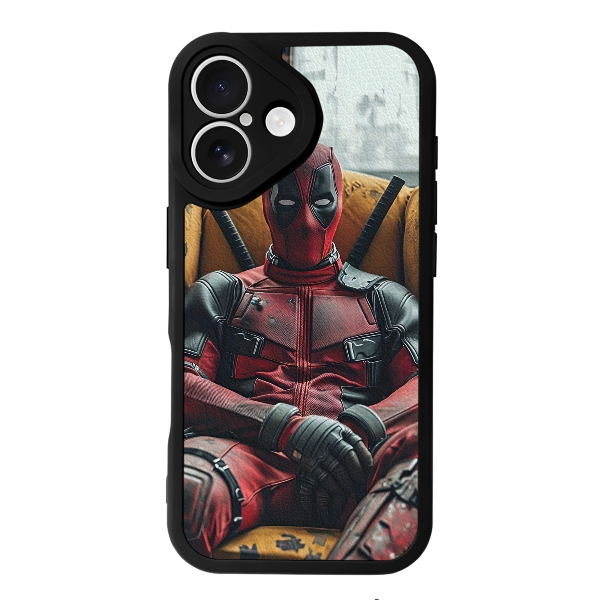 （画像用） Deadpool デッドプール 【iPhone 16シリーズ対応】シリコンスマホケース（レザー調） 材質：シリコン